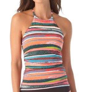 Anne Cole Printed High-Neck Tankini Top